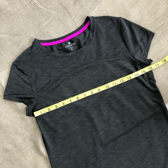 ATHLETA charcoal short sleeve t-shirt S - Picture 3 of 7